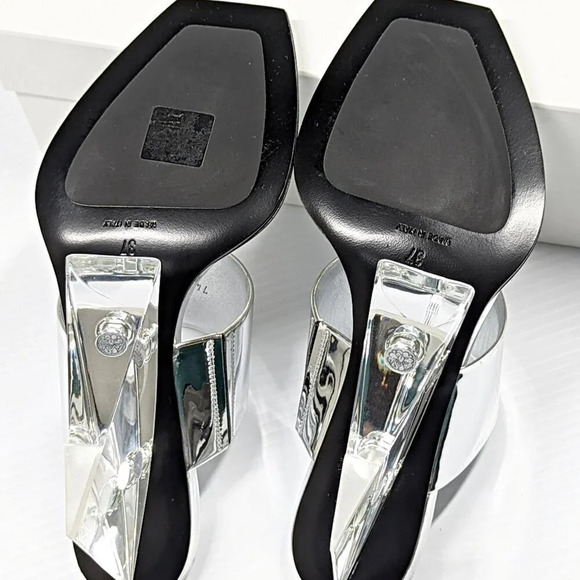 Alexander McQueen Women's Shard Wedge Heel Slide Sandals Size 37 IT (MSRP $1490) - Picture 11 of 14